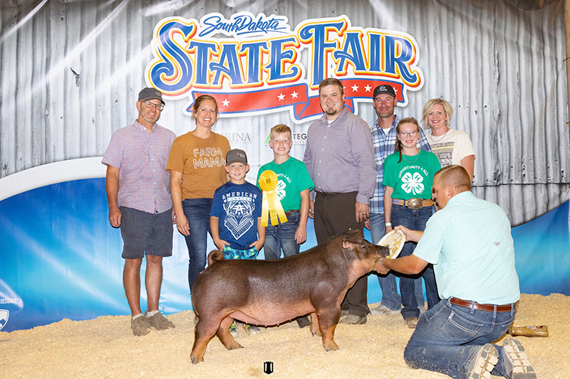 Champion Purebred, 5th Overall Market Hog – 2022 South Dakota State Fair 4-H Show